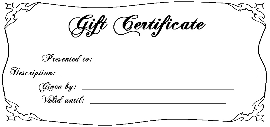 Gift Certificate Blank Printable Italian