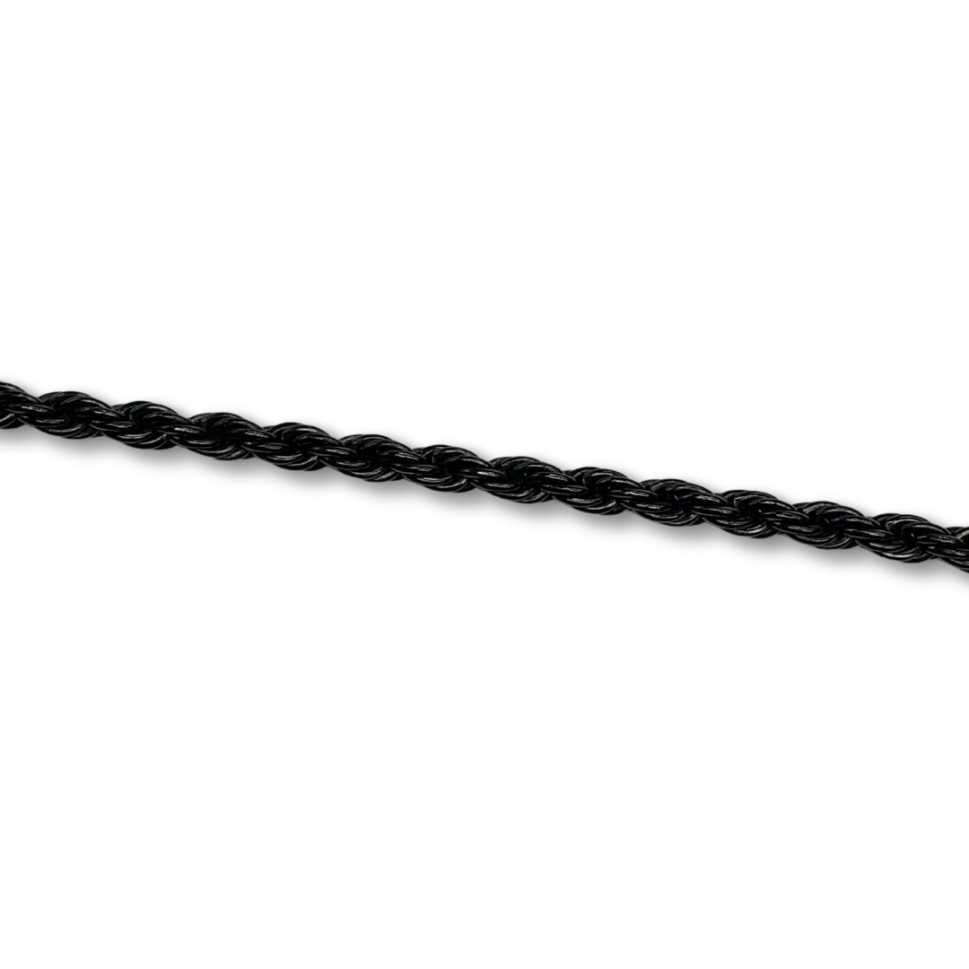 Black Stainless Steel Rope Chain Necklace | Parker Jewelers